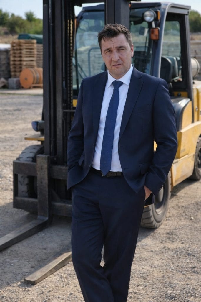 Fix Antrepo forklift operatörü İsmail Koyuncu çalışma esnasında