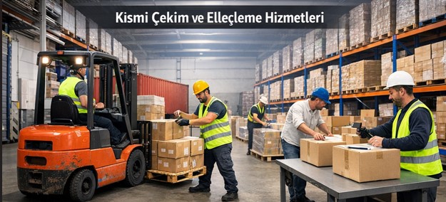 Çorlu gümrüklü antrepoda forklift ile palet boşaltma ve ürün ayrıştırma işlemi