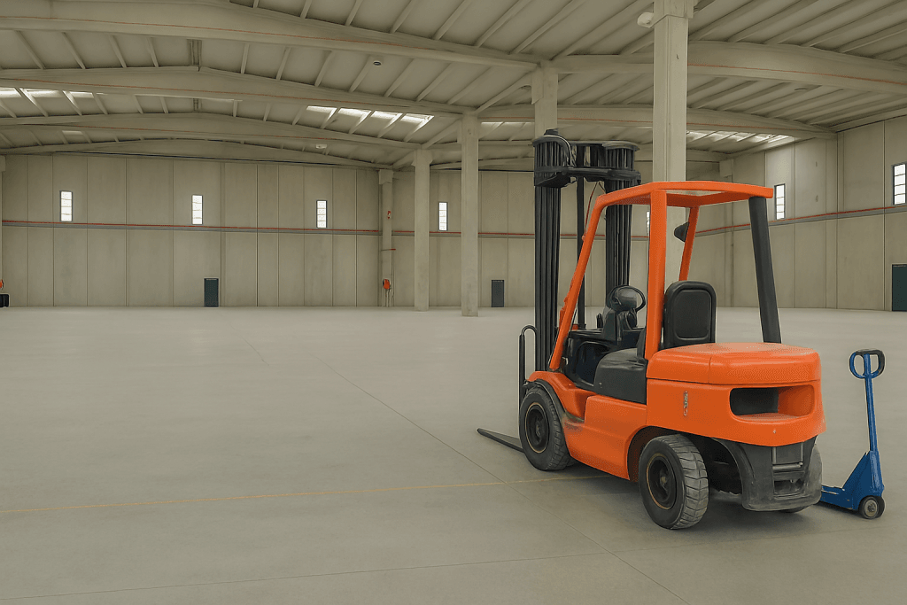 Fix Antrepo boş gümrüklü antrepo alanında forklift operasyonu