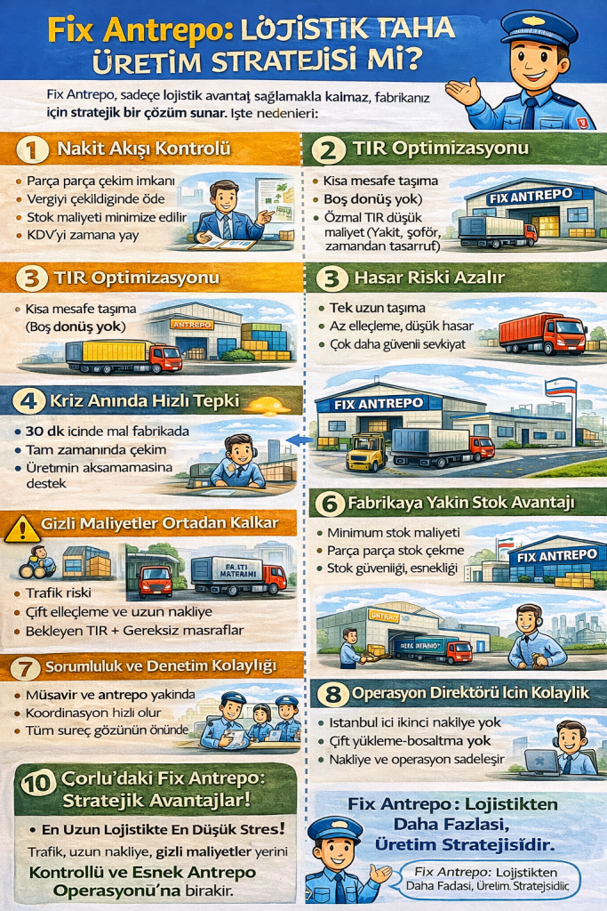 Çorlu gümrüklü antrepo ile İstanbul antrepo modeli arasındaki lojistik rota karşılaştırması